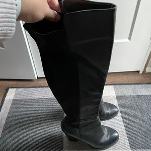 Aldo Women’s Over the knee half leather half elastic boots. Wide calf size 8.5!!